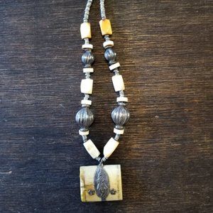 Antique Sliver and Ivory Necklace